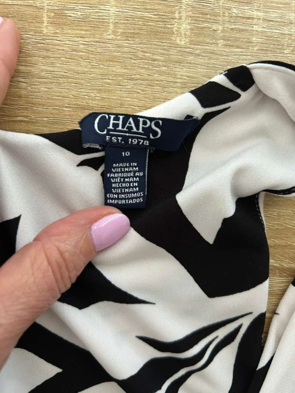 CHAPS Black White Floral Maxi Dress Size 10 Stretch Formal Wedding Guest - Picture 13 of 15